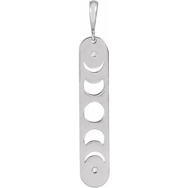 14K White Gold 0075 CTW Natural Diamond Moon Phase Bar Pendant TreasureFineJewelers Necklaces 14K White Gold 0075 CTW Natural Diamond Moon Phase Bar Pendant TreasureFineJewelers Necklaces