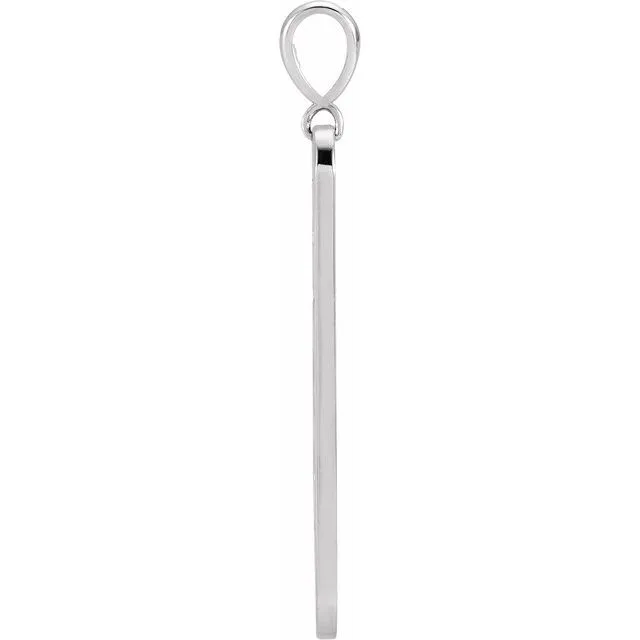 14K White Gold 0075 CTW Natural Diamond Moon Phase Bar Pendant TreasureFineJewelers Necklaces