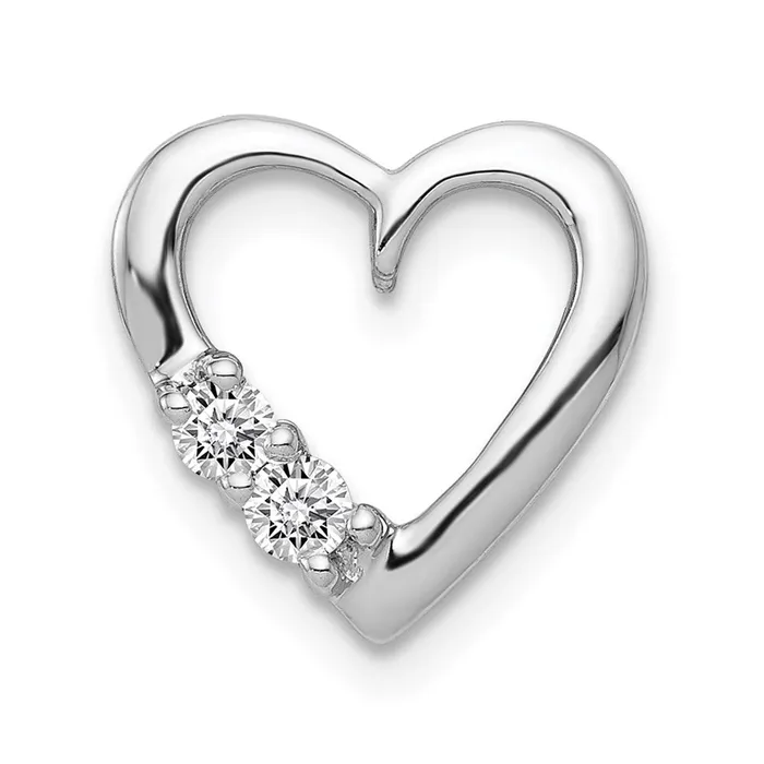 14k White Gold 110ct Diamond Heart Chain Slide TreasureFineJewelers Necklaces 14k White Gold 110ct Diamond Heart Chain Slide TreasureFineJewelers Necklaces