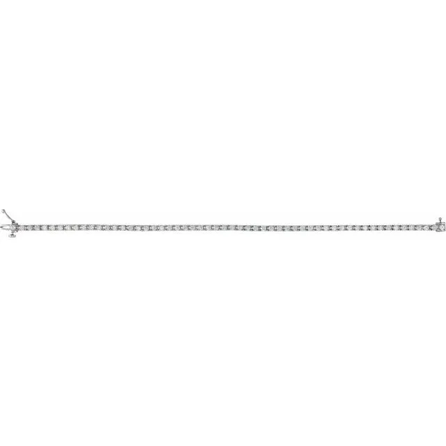 14K White Gold 3 CTW LabGrown Diamond Line 7 14 Bracelet TreasureFineJewelers Bracelets