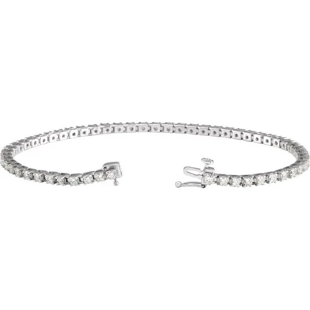 14K White Gold 3 CTW LabGrown Diamond Line 7 14 Bracelet TreasureFineJewelers Bracelets