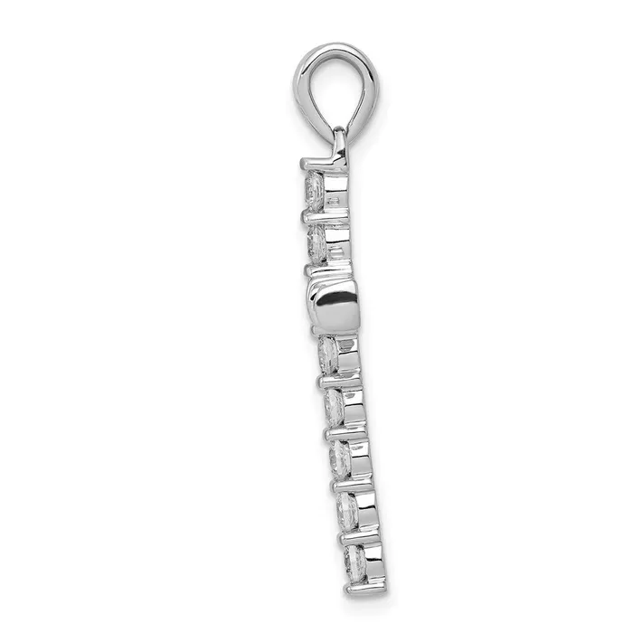 14k White Gold AA 34ct Diamond Latin Cross Pendant TreasureFineJewelers Necklaces