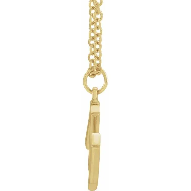 14K Yellow Gold Initial M Dangle 18 Necklace TreasureFineJewelers Necklaces