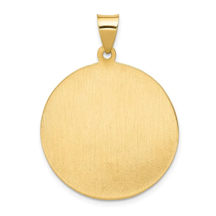 14k Yellow Gold Polished and Satin St Anthony Medal Hollow Pendant TreasureFineJewelers Necklaces