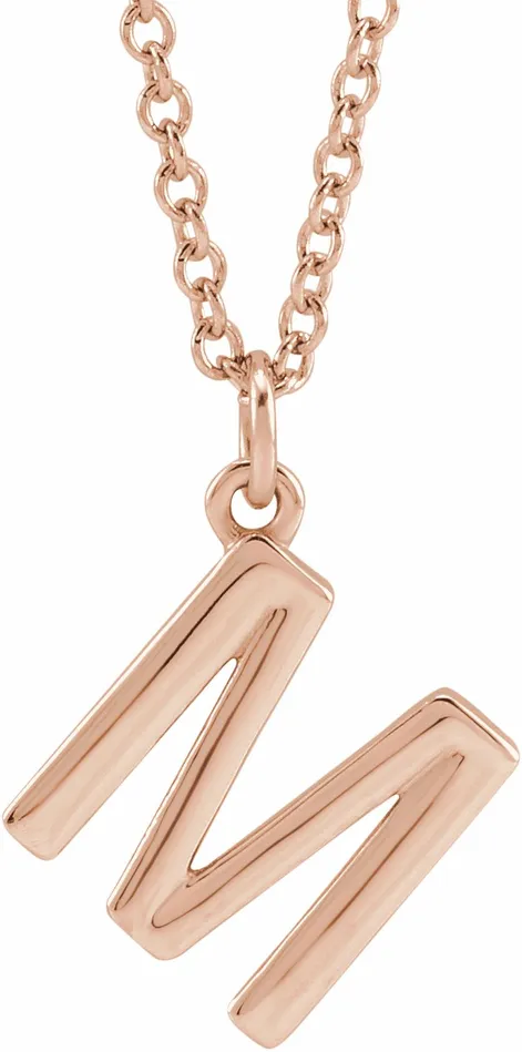 18K Rose GoldPlated Sterling Silver Initial M Dangle 18 Necklace TreasureFineJewelers Necklaces 18K Rose GoldPlated Sterling Silver Initial M Dangle 18 Necklace TreasureFineJewelers Necklaces
