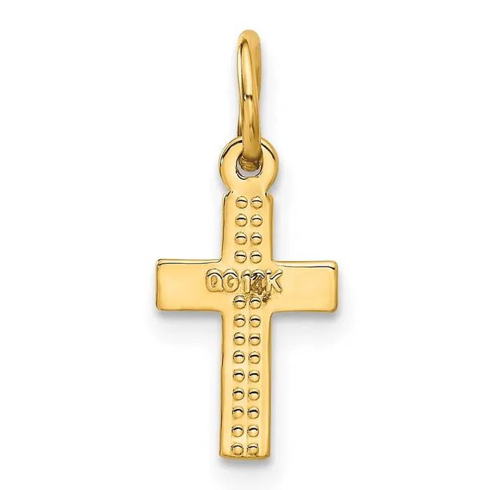 Charm Necklaces TreasureFineJewelers 14k Tiny Cross Charm