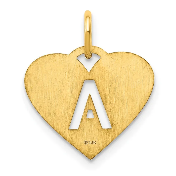 Charm Necklaces TreasureFineJewelers 14k Yellow Gold Initial Letter A Initial Charm