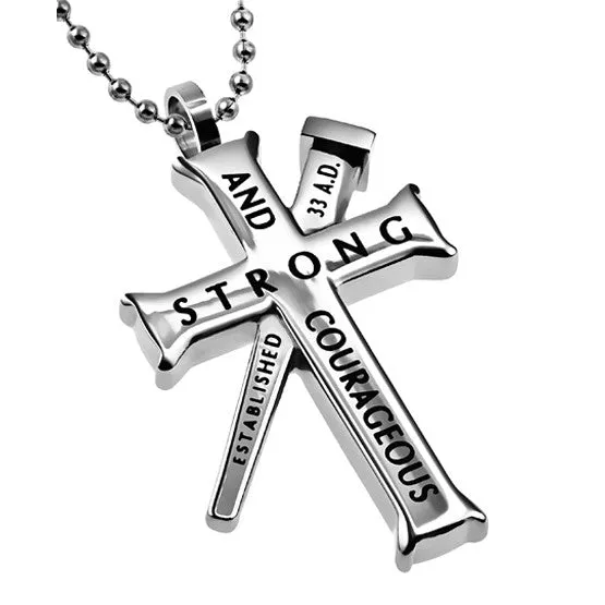 JOSHUA 19 Cross and Nail Necklace with Bible Verse Stainless Steel North Arrow Shop Necklaces JOSHUA 19 Cross and Nail Necklace with Bible Verse Stainless Steel North Arrow Shop Necklaces