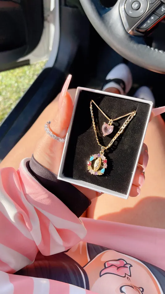 MP Jewelry Necklaces Virgen de Guadalupe Heart Necklace SET