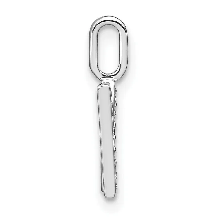 Necklaces 14K White Gold Diamond Lower Case Letter W Initial Pendant TreasureFineJewelers