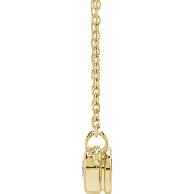 Necklaces 14K Yellow Gold 14 CT Natural Diamond Heart 1618 Necklace TreasureFineJewelers
