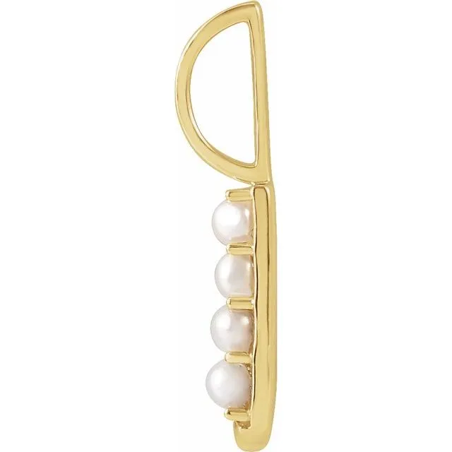 Necklaces 14K Yellow Gold Cultured White Gold Pearl Initial J CharmPendant TreasureFineJewelers
