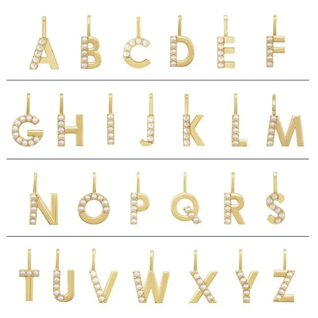 Necklaces 14K Yellow Gold Cultured White Gold Pearl Initial J CharmPendant TreasureFineJewelers