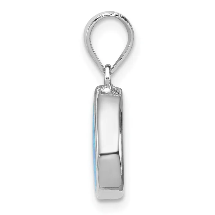 Necklaces Sterling Silver Rhodplated Lab Created Opal Teardrop Pendant TreasureFineJewelers