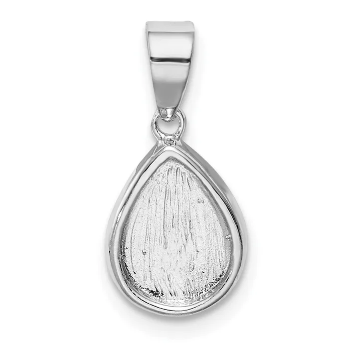 Necklaces Sterling Silver Rhodplated Lab Created Opal Teardrop Pendant TreasureFineJewelers