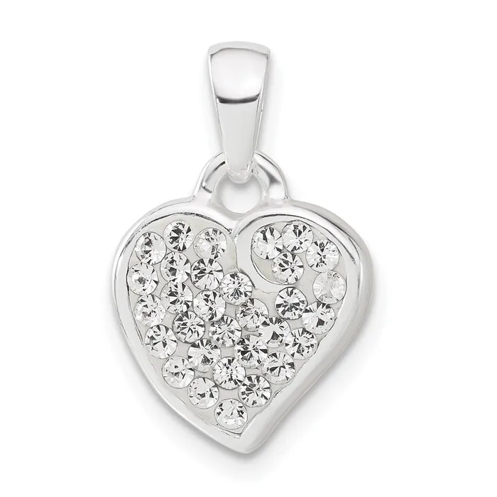 Necklaces Sterling Silver Stellux Crystal Heart Pendant TreasureFineJewelers Necklaces Sterling Silver Stellux Crystal Heart Pendant TreasureFineJewelers