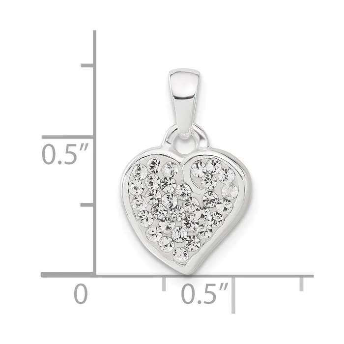 Necklaces Sterling Silver Stellux Crystal Heart Pendant TreasureFineJewelers