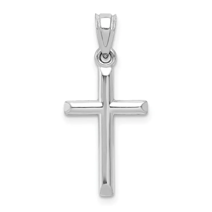 Necklaces TreasureFineJewelers 10k White Gold Hollow Cross Pendant