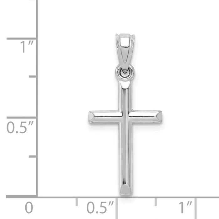 Necklaces TreasureFineJewelers 10k White Gold Hollow Cross Pendant