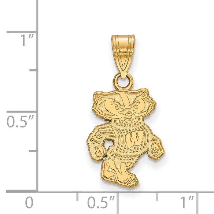 Necklaces TreasureFineJewelers 10K Yellow Gold University of Wisconsin Medium Pendant