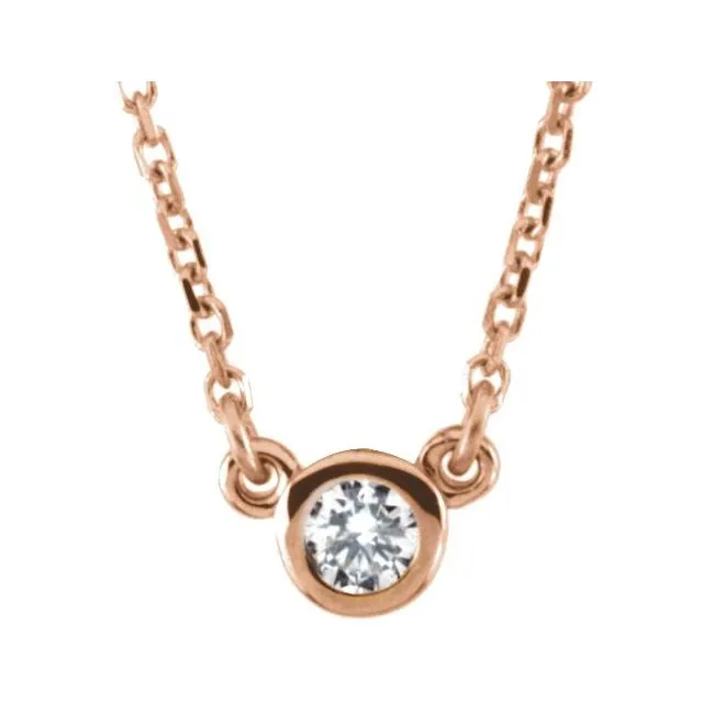 Necklaces TreasureFineJewelers 14K Rose Gold 110 CT Natural Diamond Solitaire 18 Necklace Necklaces TreasureFineJewelers 14K Rose Gold 110 CT Natural Diamond Solitaire 18 Necklace