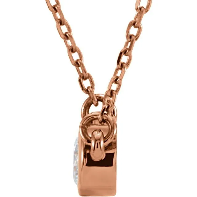 Necklaces TreasureFineJewelers 14K Rose Gold 110 CT Natural Diamond Solitaire 18 Necklace