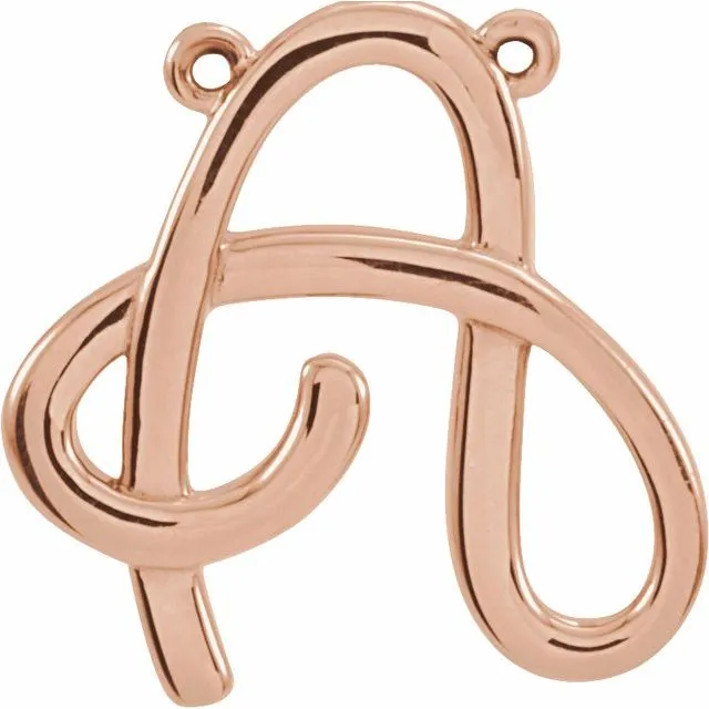 Necklaces TreasureFineJewelers 14K Rose Gold Script Initial A Necklace Center Necklaces TreasureFineJewelers 14K Rose Gold Script Initial A Necklace Center