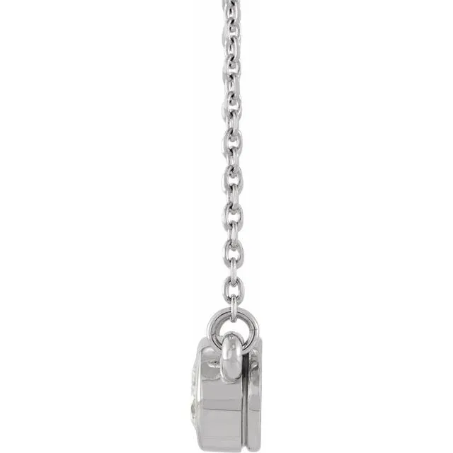 Necklaces TreasureFineJewelers 14K White Gold 13 CT Natural Diamond Solitaire 18 Necklace