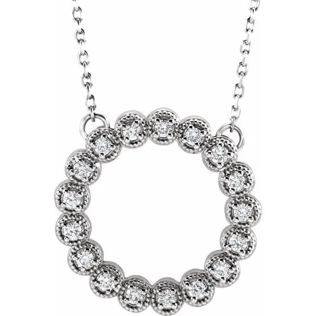 Necklaces TreasureFineJewelers 14K White Gold 15 CTW Natural Diamond Circle 1618 Necklace Necklaces TreasureFineJewelers 14K White Gold 15 CTW Natural Diamond Circle 1618 Necklace