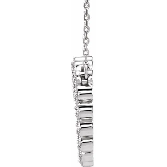 Necklaces TreasureFineJewelers 14K White Gold 15 CTW Natural Diamond Circle 1618 Necklace