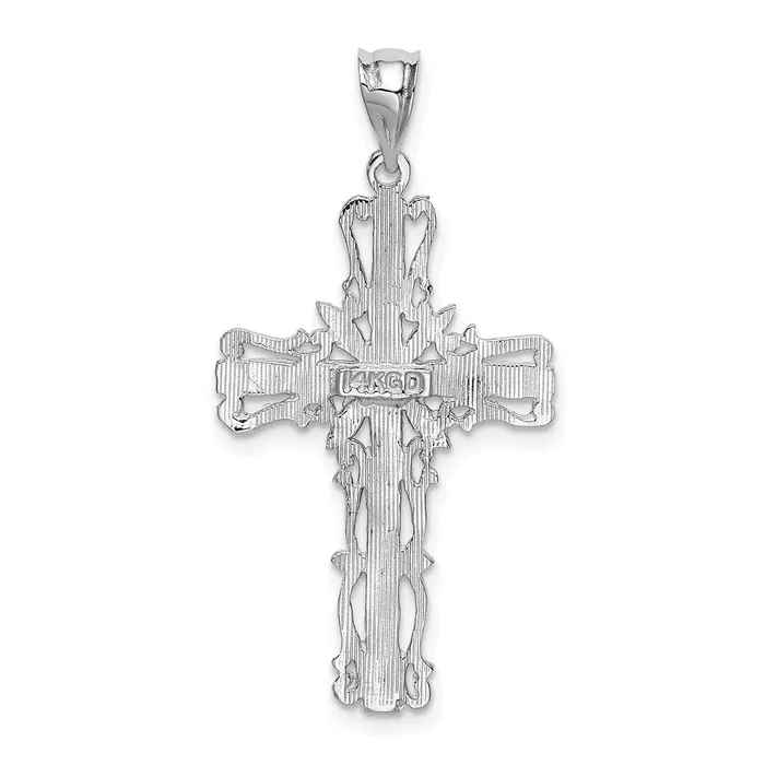 Necklaces TreasureFineJewelers 14k White Gold Latin Cross Pendant