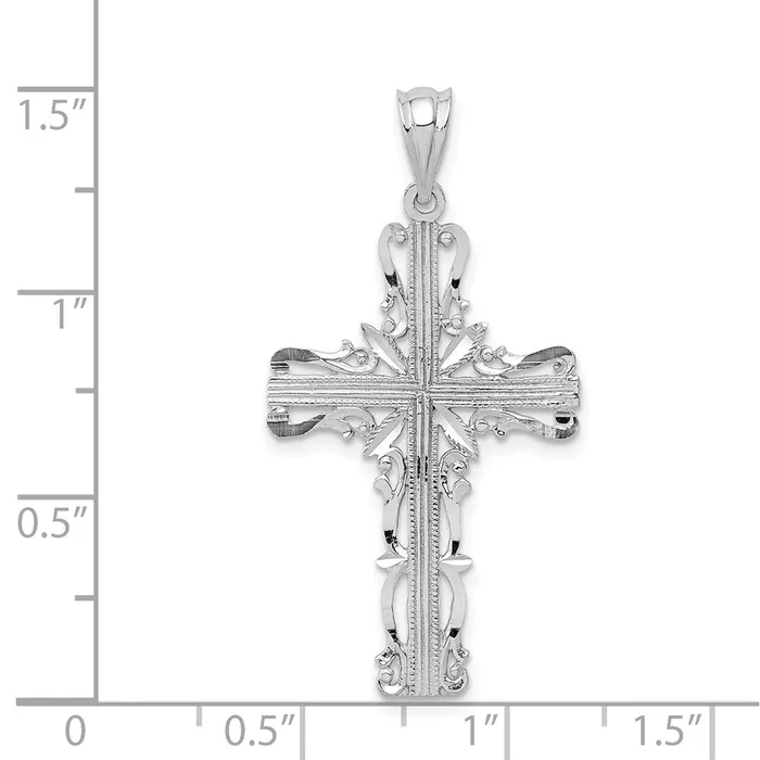 Necklaces TreasureFineJewelers 14k White Gold Latin Cross Pendant
