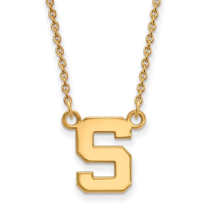 Necklaces TreasureFineJewelers 14K Yellow Gold Michigan State University Small Pendant with Necklace Necklaces TreasureFineJewelers 14K Yellow Gold Michigan State University Small Pendant with Necklace