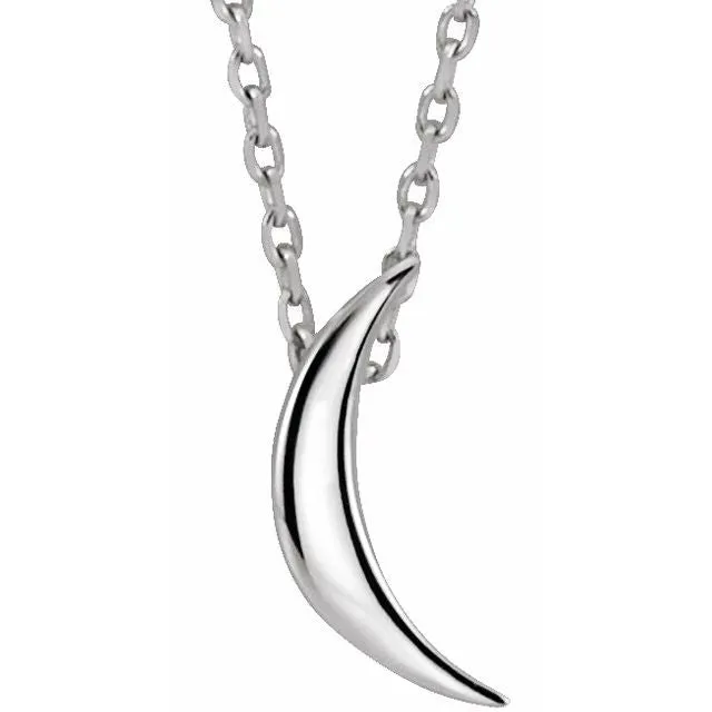Necklaces TreasureFineJewelers Sterling Silver Crescent 1618 Necklace