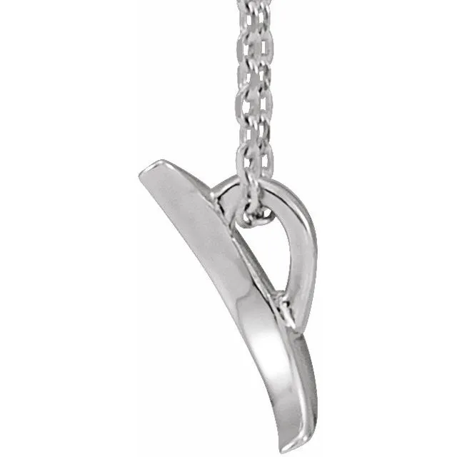 Necklaces TreasureFineJewelers Sterling Silver Crescent 1618 Necklace