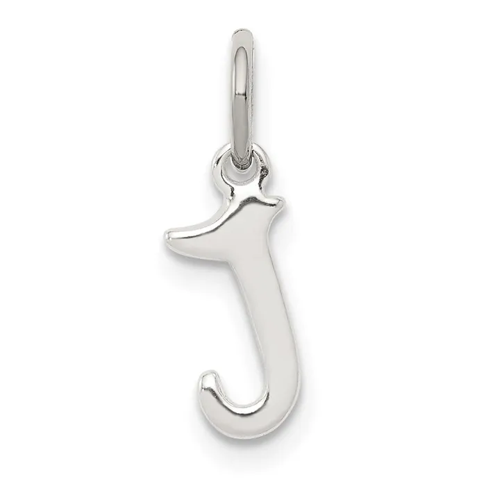 Necklaces TreasureFineJewelers Sterling Silver Letter J Initial Charm