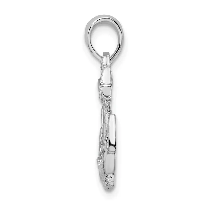 Necklaces TreasureFineJewelers Sterling Silver Polished Anchor wRope Pendant