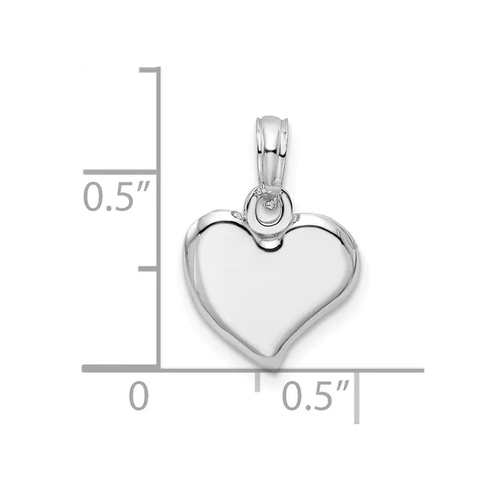 Necklaces TreasureFineJewelers Sterling Silver Polished Small Teardrop Heart Pendant