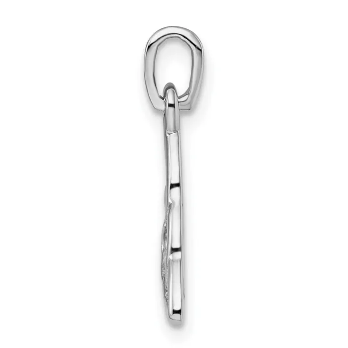 Necklaces TreasureFineJewelers Sterling Silver Rhodiumplated Polished Trinity Knot Pendant