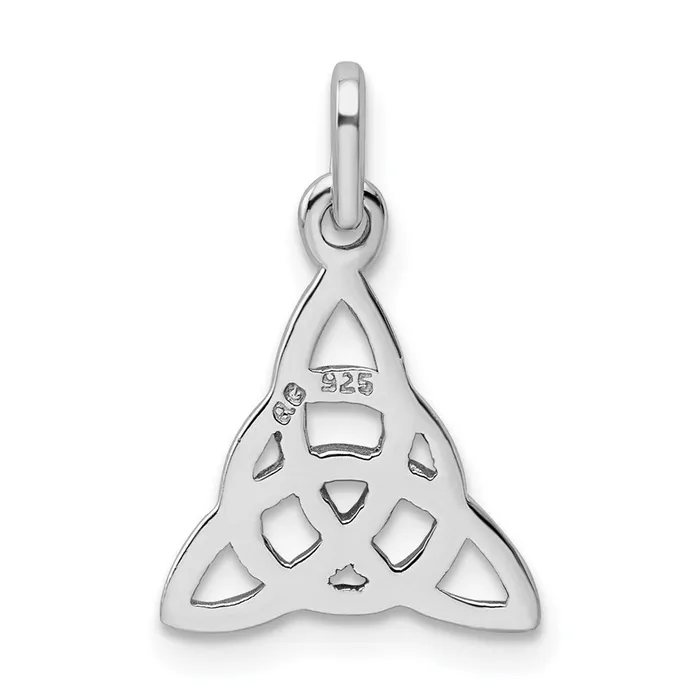 Necklaces TreasureFineJewelers Sterling Silver Rhodiumplated Polished Trinity Knot Pendant