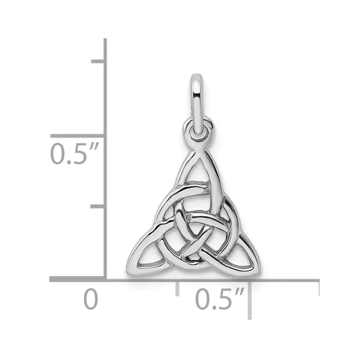 Necklaces TreasureFineJewelers Sterling Silver Rhodiumplated Polished Trinity Knot Pendant
