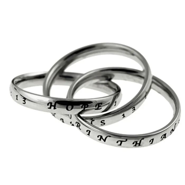 North Arrow Shop Rings Triple Band Ring SERENITY PRAYER Promise Stainless Steel Jewelry North Arrow Shop Rings Triple Band Ring SERENITY PRAYER Promise Stainless Steel Jewelry