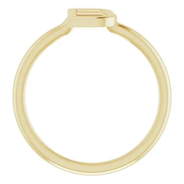 Rings TreasureFineJewelers 14K Yellow Initial B Ring