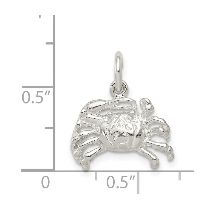 Rings TreasureFineJewelers Sterling Silver Crab Charm