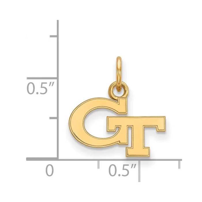 Sterling Silver Goldplated Georgia Institute of Technology GT Extra Small Pendant TreasureFineJewelers Necklaces