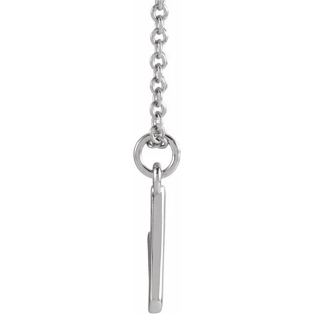 Sterling Silver Initial V Dangle 18 Necklace TreasureFineJewelers Necklaces