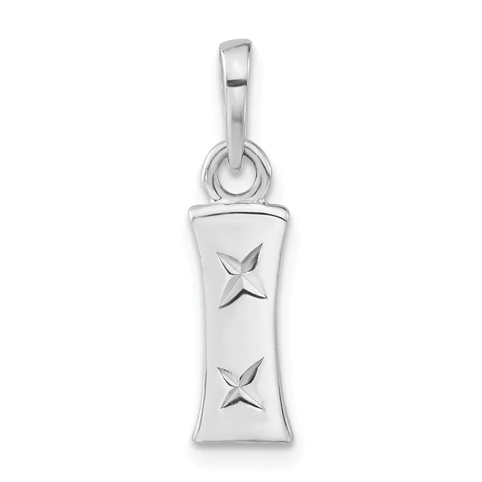 Sterling Silver Polished Diamondcut Initial I Pendant TreasureFineJewelers Necklaces Sterling Silver Polished Diamondcut Initial I Pendant TreasureFineJewelers Necklaces