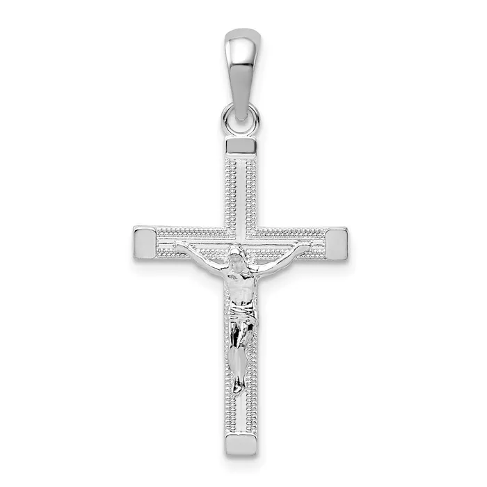 Sterling Silver Polished Latin Crucifix Pendant TreasureFineJewelers Necklaces Sterling Silver Polished Latin Crucifix Pendant TreasureFineJewelers Necklaces