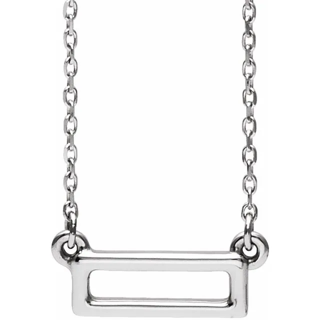 Sterling Silver Rectangle Bar 1618 Necklace TreasureFineJewelers Necklaces Sterling Silver Rectangle Bar 1618 Necklace TreasureFineJewelers Necklaces