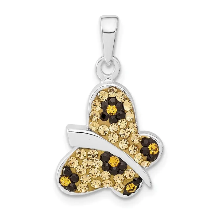 Sterling Silver Stellux Crystal Animal Print Butterfly Pendant TreasureFineJewelers Necklaces Sterling Silver Stellux Crystal Animal Print Butterfly Pendant TreasureFineJewelers Necklaces
